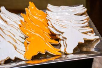 Tray of iced Longhorn cookies